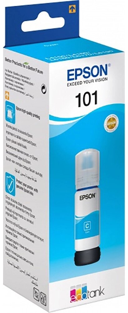 Чернила Epson C13T03V24A 101 EcoTank 70ml для L4150/L4160 голубой от компании Trento - фото 1