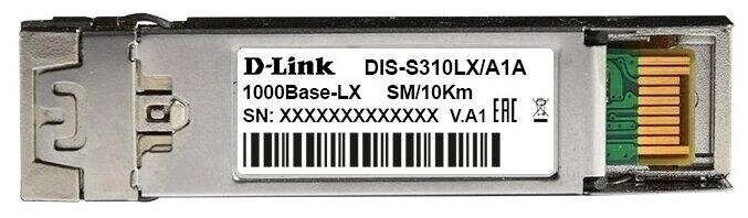 D-Link DIS-S310LX/A1A SFP-трансивер с 1 портом 1000Base-LX для одномодового оптического кабеля (до 1 от компании Trento - фото 1