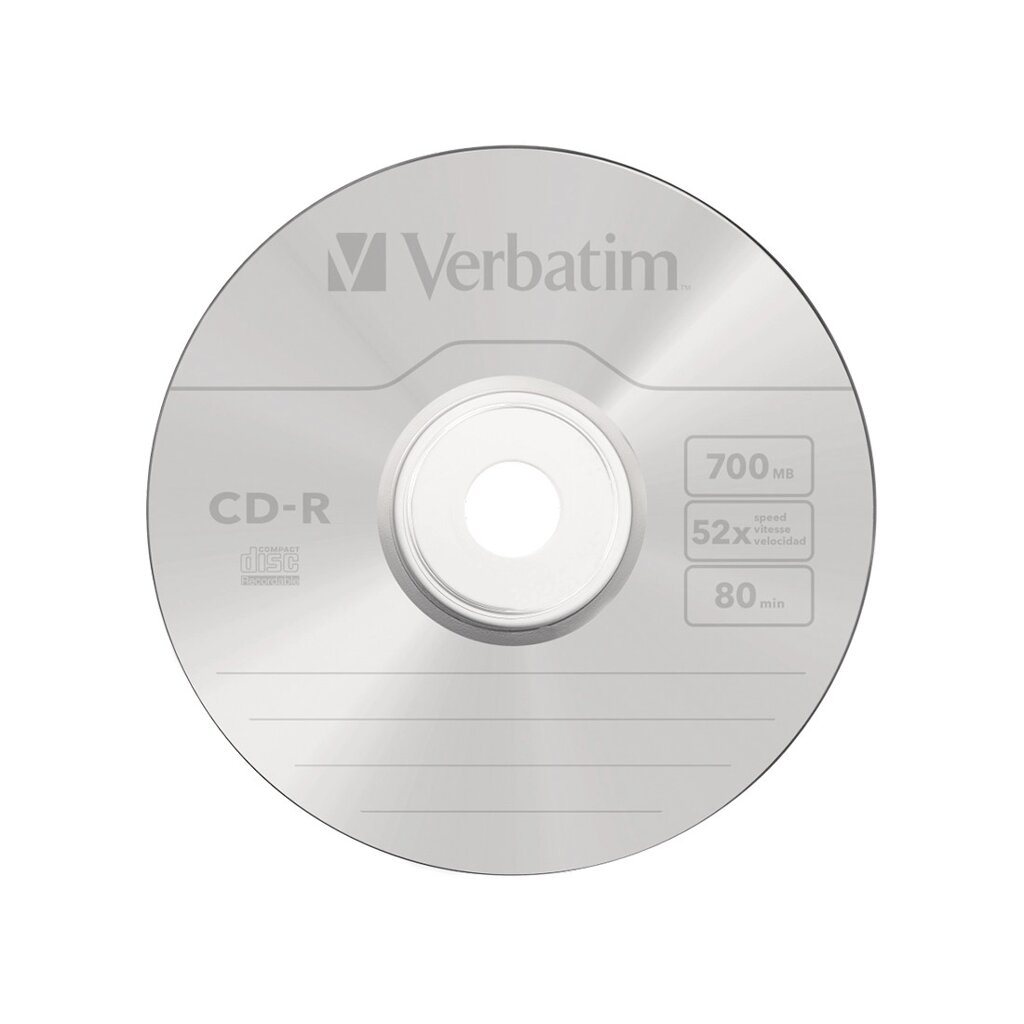 Диск CD-R Verbatim (43352) 700MB 25штук Незаписанный от компании Trento - фото 1