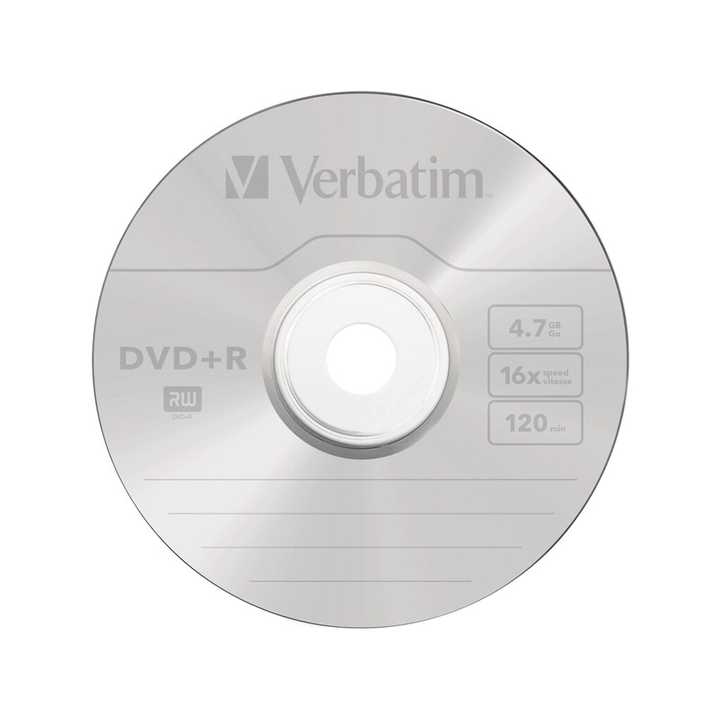 Диск DVD+R Verbatim (43500) 4.7GB 25штук Незаписанный от компании Trento - фото 1