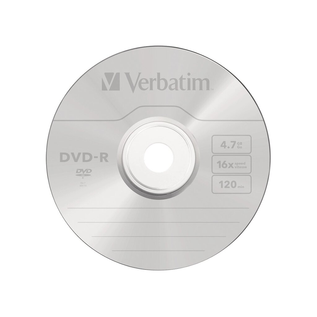 Диск DVD-R Verbatim (43522) 4.7GB 25штук Незаписанный от компании Trento - фото 1