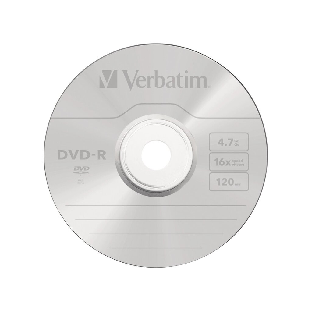 Диск DVD-R Verbatim (43523) 4.7GB 10штук Незаписанный от компании Trento - фото 1