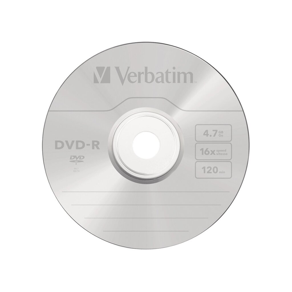 Диск DVD-R Verbatim (43547) 4.7GB 1штука Незаписанный от компании Trento - фото 1