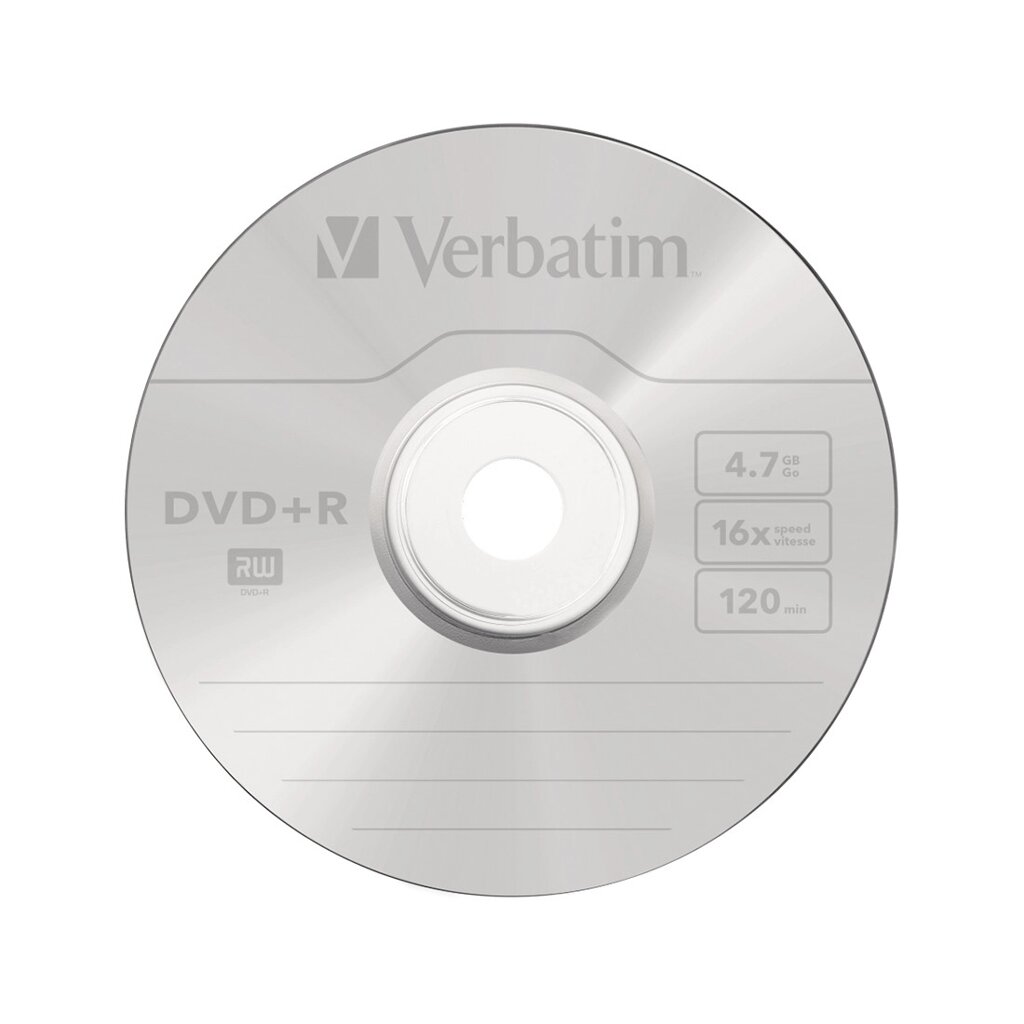 Диск DVD+R Verbatim (43550) 4.7GB 50штук Незаписанный от компании Trento - фото 1