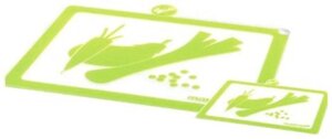 Доска Mastrad разделочная Овощи - набор из 2 шт,35*28 см + 21*14.8 см), зеленая F23108, набор