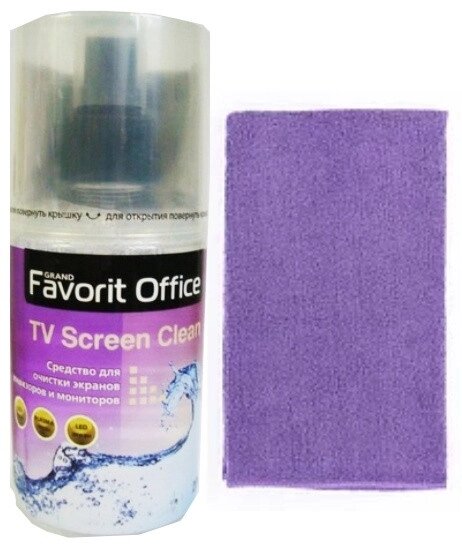 F150419 "FAVORIT OFFICE TV Screen Clean Спрей 200 мл д/экранов, мониторов + салфетка из микрофибр от компании Trento - фото 1