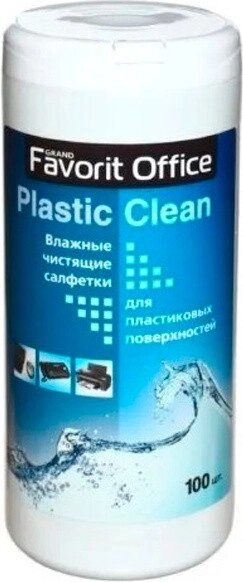 F230007 "FAVORIT OFFICE" Plastik Clean, влажные салфетки для пластика, туба 100 салфеток от компании Trento - фото 1