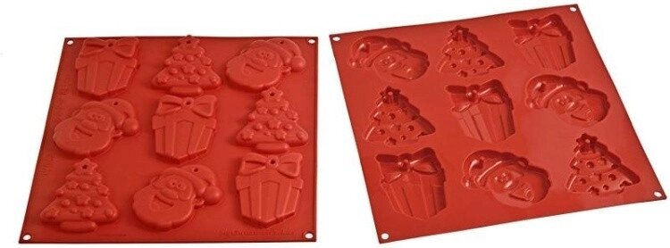 Форма для выпечки, красная, силиконовая, Silikomart HSH02/A MY CHRISTMAS COOKIES, 22.603.01.0068, шт от компании Trento - фото 1