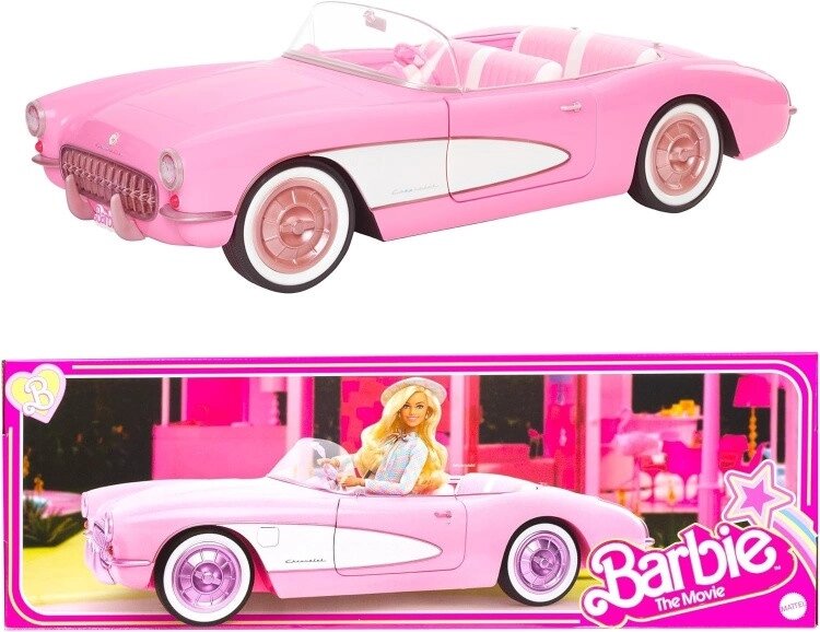 ИГРУШЕЧНАЯ МАШИНА BARBIE THE MOVIE COLLECTIBLE CAR PINK CORVETTE CONVERTIBLE от компании Trento - фото 1