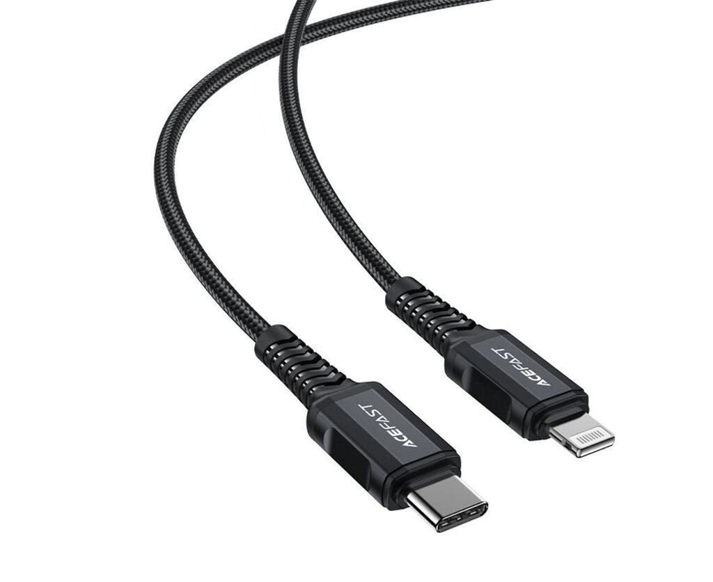 Кабель ACEFAST USB-C-Lightning, C4-01, 1.8м, алюминий, черный от компании Trento - фото 1