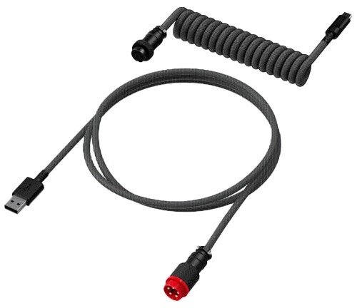 Кабель для механической клавиатуры HyperX USB-C Coiled 6J679AA черно-серый от компании Trento - фото 1