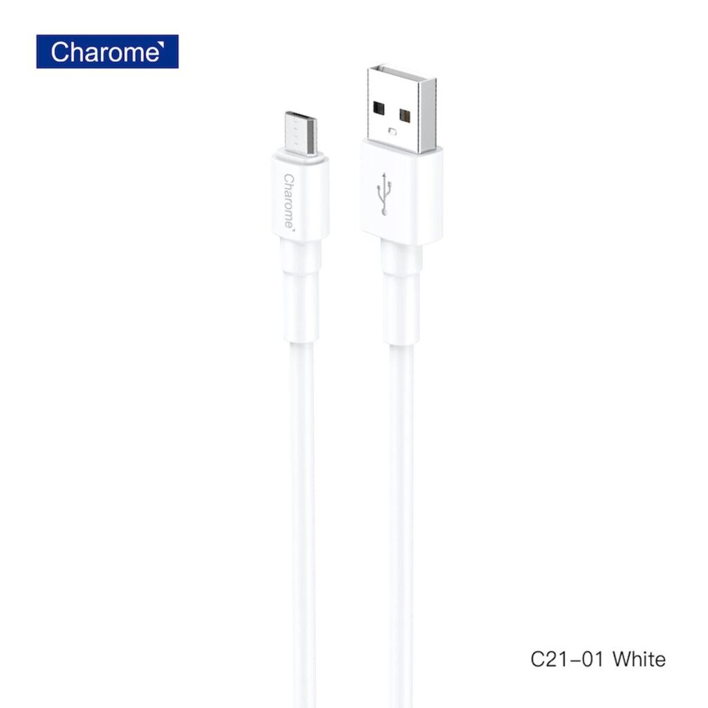 Кабель для зарядки Charome C21-01 USB-A/Micro, белый от компании Trento - фото 1