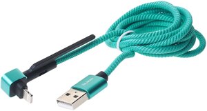 Кабель Olmio Stand, USB 2.0 - lightning, 1.2м, 2.1A, зеленый