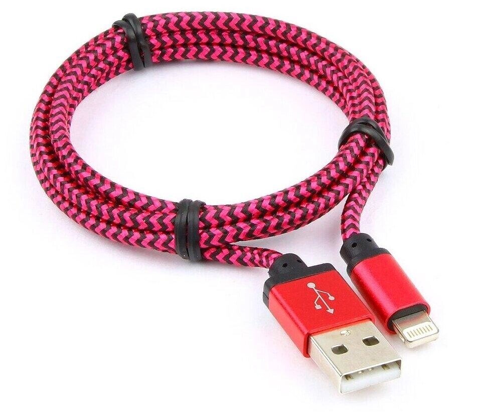 Кабель USB 2.0 Cablexpert CC-ApUSB2pe1m, AM/Lightning 8P, 1м, нейлоновая оплетка, алюминиевые разъем от компании Trento - фото 1