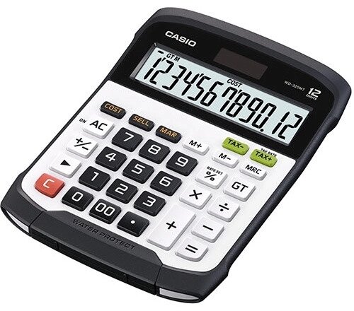 Калькулятор CASIO WD-320MT-W-EC, 12-разрядный, черный, белый от компании Trento - фото 1