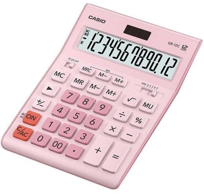 Калькулятор настольный CASIO GR-12C-PK-W-EP розовый от компании Trento - фото 1