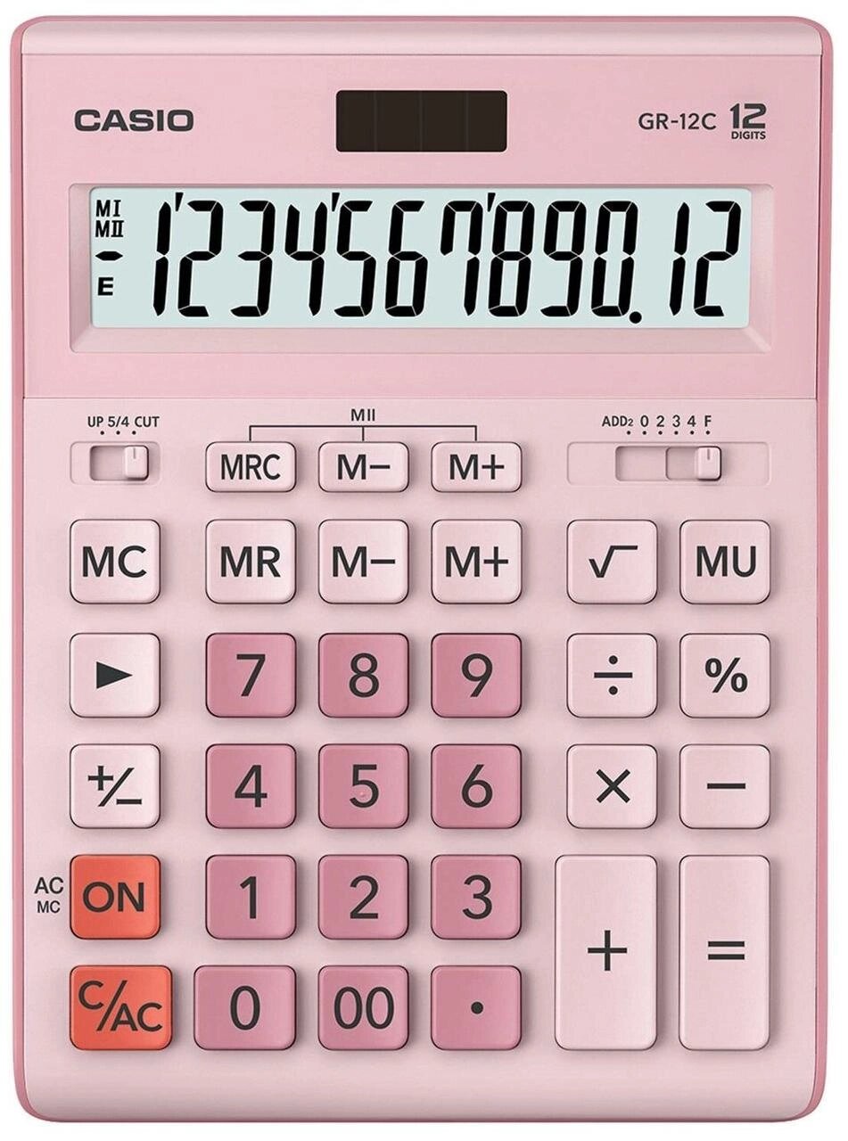 Калькулятор настольный CASIO GR-12C-WR-W-EP бордовый от компании Trento - фото 1
