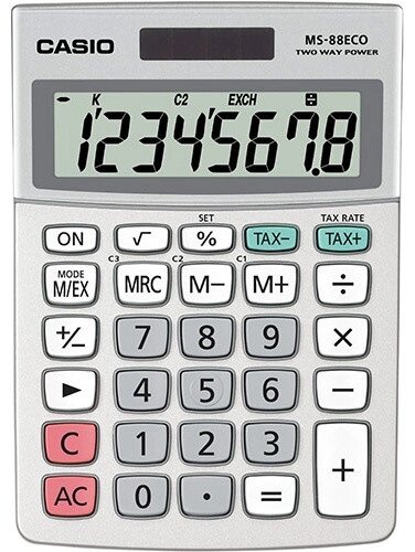 Калькулятор настольный CASIO MS-88ECO-W-EP от компании Trento - фото 1