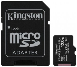 Карта памяти microsd 128GB class 10 UHS-I A1 C10 kingston SDCS2/128GB