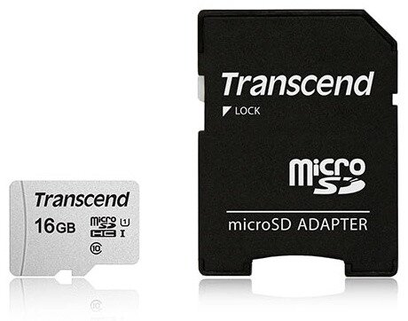 Карта памяти MicroSD 16GB Class 10 U1 Transcend TS16GUSD300S-A от компании Trento - фото 1