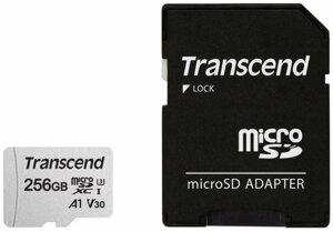 Карта памяти microsd 256GB class 10 U3 A1 transcend TS256GUSD300S-A