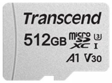 Карта памяти MicroSD 512GB Class 10 U3 A1 Transcend TS512GUSD300S-A от компании Trento - фото 1