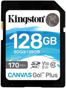 Карта памяти SD 128GB Class 10 U3 Kingston SDG3/128GB
