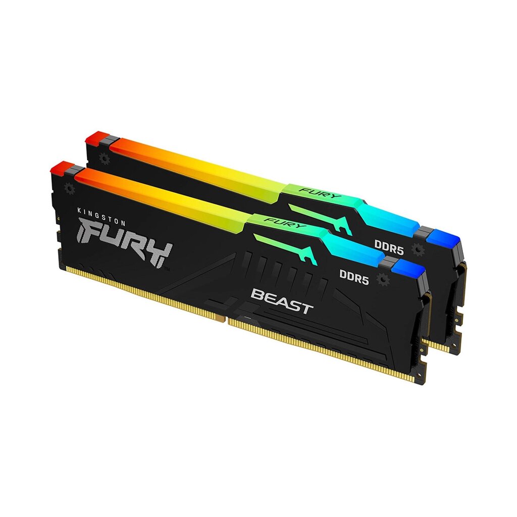 Комплект модулей памяти Kingston FURY Beast RGB KF556C40BBAK2-32 DDR5 32GB (Kit 2x16GB) 5600MHz от компании Trento - фото 1