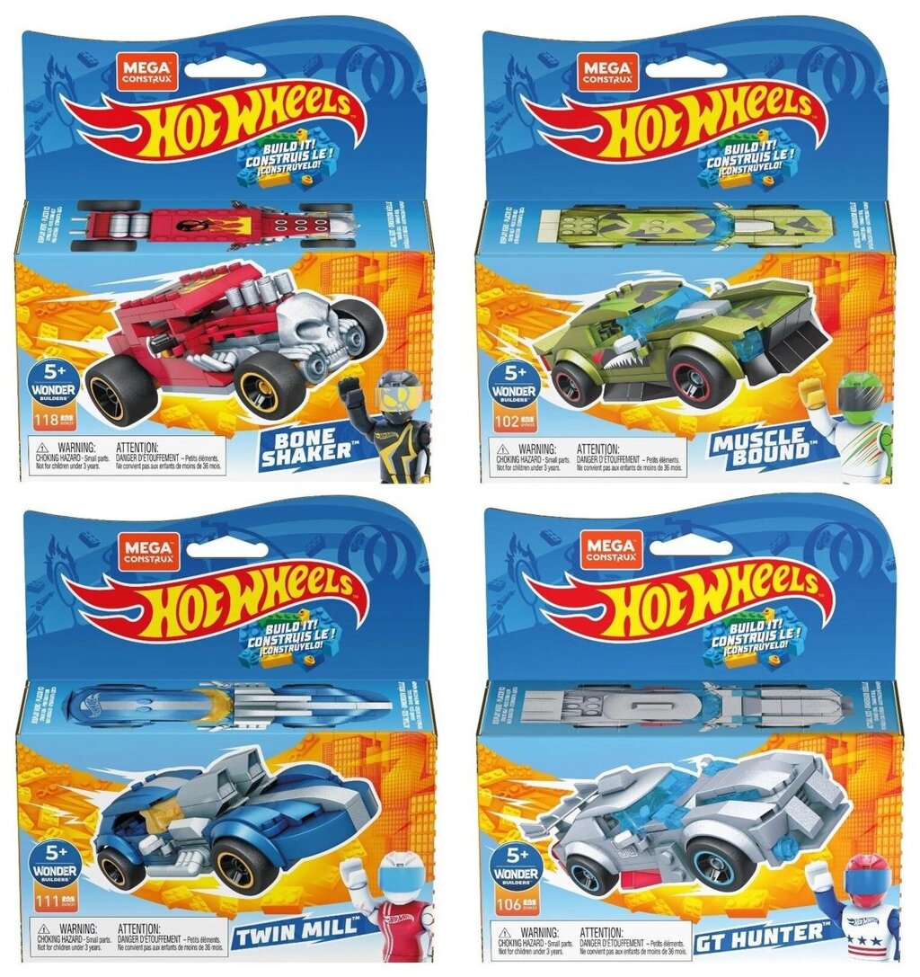 КОНСТРУКТОР MEGA CONSTRUX HOT WHEELS МАШИНКА ГОНОЧНАЯ RODGER D от компании Trento - фото 1