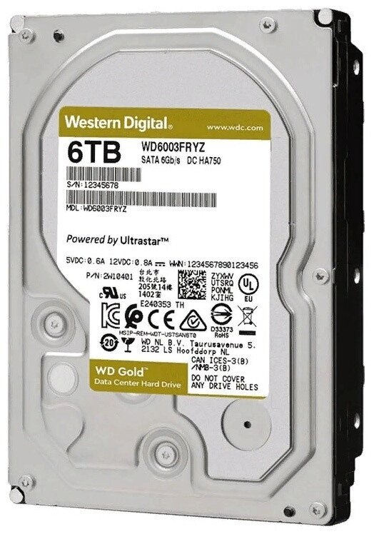 Корпоративный жесткий диск HDD  6Tb Western Digital GOLD WD6003FRYZ от компании Trento - фото 1