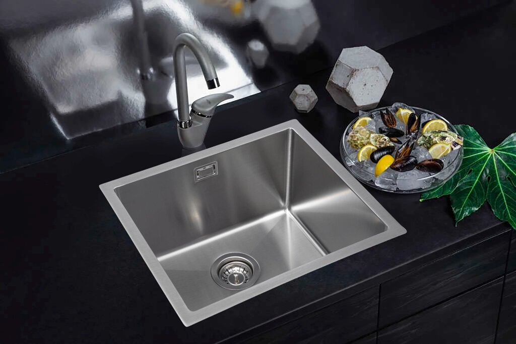 Кухонная мойка GRANDEX Aqua Select54 врезная 54.5х44.5х18.5 см, нержавеющая сталь от компании Trento - фото 1
