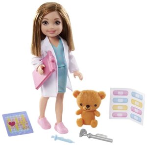 Кукла barbie челси "карьера" доктор кукла+аксессуары