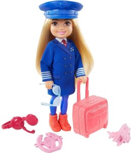Кукла barbie челси "карьера" пилот кукла+аксессуары
