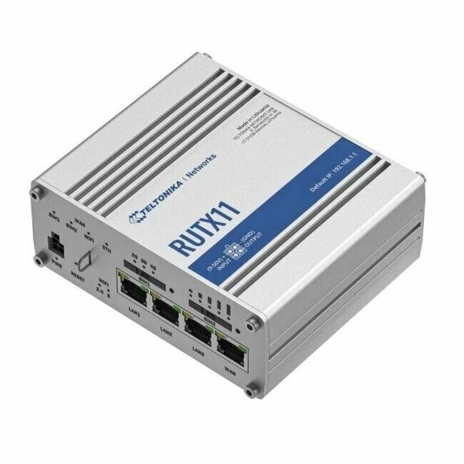 Маршрутизатор TELTONIKA/RUTX11 Промышленный/WAN 1xRJ45 1Gbps, 2xMiniSIM – 2FF 4G/LTE (Cat 6)/LAN 3(4) xRJ45 от компании Trento - фото 1