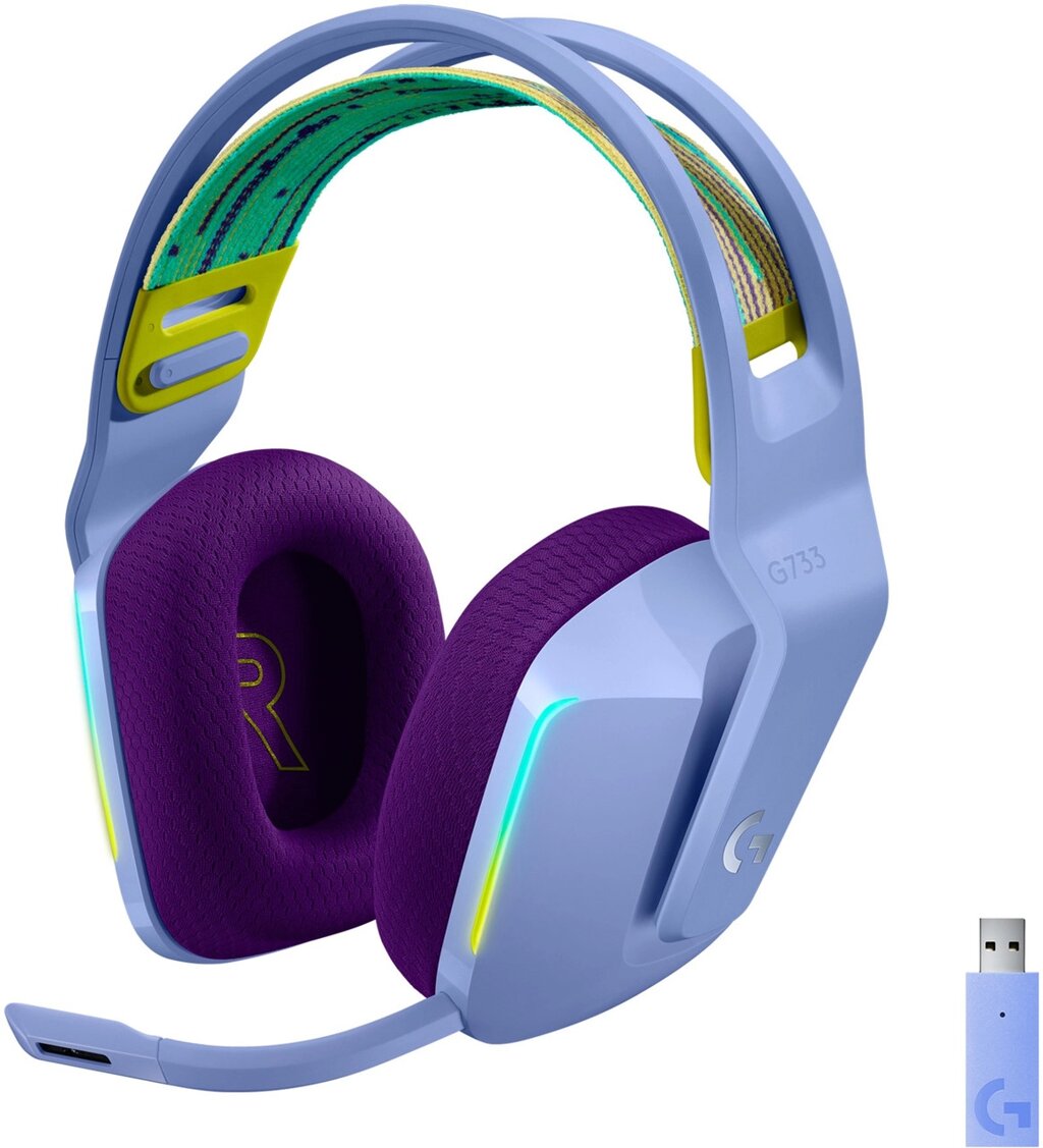 Наушники беспроводные Logitech G733 LIGHTSPEED LILAC RGB (981-000890) от компании Trento - фото 1