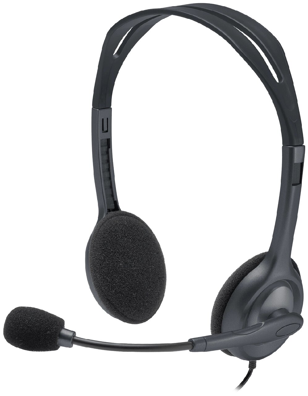 Наушники Гарнитура Stereo Headset H111, серая, длина кабеля 1,8 м, разъем 3,5 мм, микрофон с функц. от компании Trento - фото 1