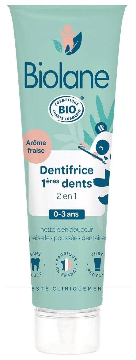 Органическая зубная паста BIOLANE  для первых зубов с ароматом клубники от 0 до 3 лет, 50мл 3286010075994 от компании Trento - фото 1