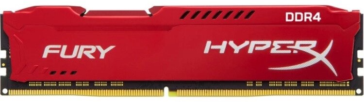 ОЗУ Kingston 16Gb/2600MHz DDR4 DIMM, HyperX Fury, CL16, HX426C16FR/16, Red от компании Trento - фото 1