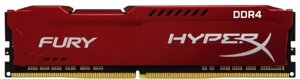 Озу kingston 8GB 2666mhz DDR4 CL16 DIMM hyperx FURY red HX426C16FR2/8