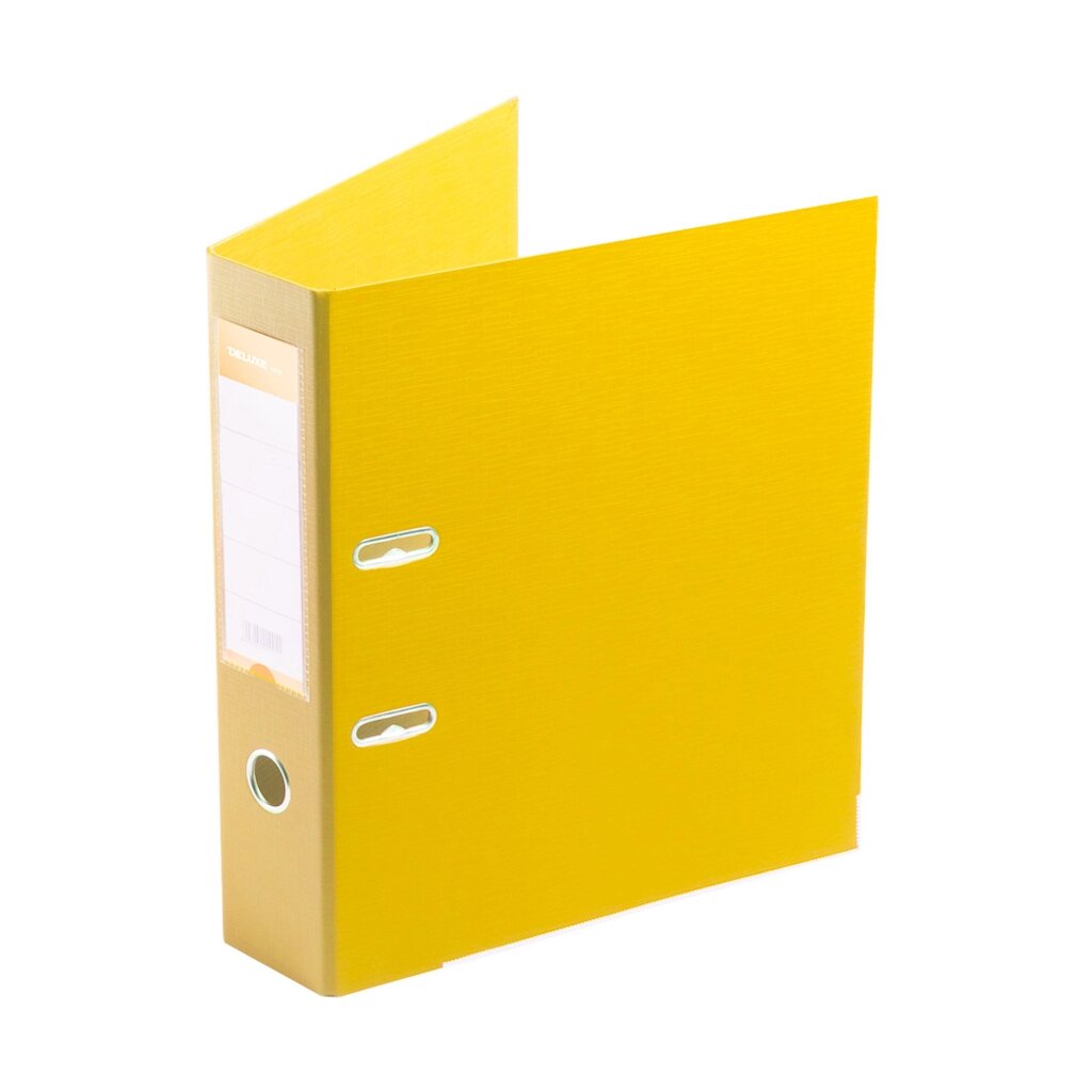 Папка-регистратор Deluxe с арочным механизмом, Office 3-YW5 (3" YELLOW), А4, 70 мм, желтый от компании Trento - фото 1