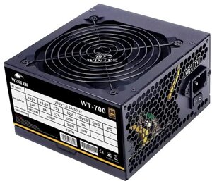 Блок питания Wintek WT-700, 700W, APFC, 20+4, 1*P8 (4+4), 2*P6+2, 6*SATA, 4*MOLEX, 80+ Bronze, black