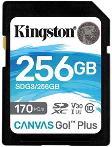 Карта памяти SD 256GB Class 10 U3 Kingston SDG3/256GB