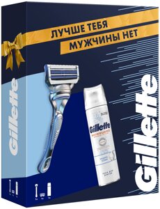 ПН GILLETTE SKINGUARD Sensitive Бритва с 1 кассетой + Пена для бритья (для чувствительной кожи) с Алоэ 250мл