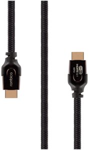 Rombica кабель для видео DX30 HDMI to HDMI, 2.1, 3 м., черно-оранжевый