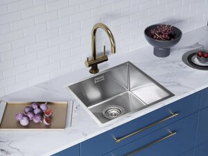 Кухонная мойка GRANDEX Select 44 200333 подстольная 44.5х44.5х18.5 см, нержавеющая сталь