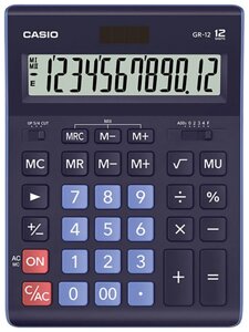 Калькулятор настольный CASIO GR-12-BU-W-EP синий в Алматы от компании Trento