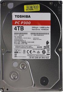 Жесткий диск HDD 4Tb TOSHIBA P300 SATA 6Gb/s 5400rpm 128Mb 3.5" HDWD240UZSVA