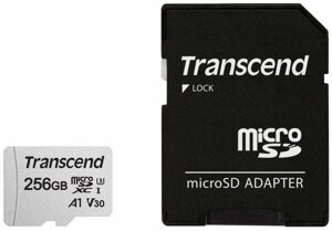 Карта памяти MicroSD 256GB Class 10 U3 A1 Transcend TS256GUSD300S-A