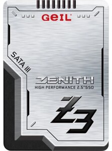 Твердотельный накопитель 256GB SSD GEIL GZ25Z3-256GP ZENITH Z3 Series 2.5” SSD SATAIII Чтение 520MB/s, Запись в Алматы от компании Trento