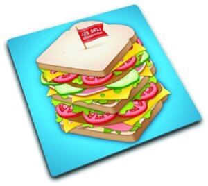 Доска разделочная стеклянная 30x30x0.4cm Joseph Joseph Sandwich (90043), шт